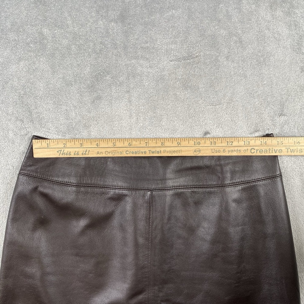 Lauren Ralph Lauren LRL Skirt Womens Sz 8 Brown Leather Pencil Western Boho 90s - Picture 10 of 13
